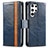Handytasche Stand Schutzhülle Flip Leder Hülle S10D für Samsung Galaxy S21 Ultra 5G Blau