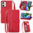 Handytasche Stand Schutzhülle Flip Leder Hülle S14D für Motorola Moto G54 5G Rot