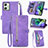 Handytasche Stand Schutzhülle Flip Leder Hülle S14D für Motorola Moto G54 5G Violett