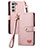 Handytasche Stand Schutzhülle Flip Leder Hülle S15D für Samsung Galaxy S22 5G Rosa