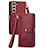 Handytasche Stand Schutzhülle Flip Leder Hülle S15D für Samsung Galaxy S23 5G Rot