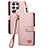 Handytasche Stand Schutzhülle Flip Leder Hülle S15D für Samsung Galaxy S24 Ultra 5G Rosa