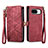 Handytasche Stand Schutzhülle Flip Leder Hülle S17D für Google Pixel 8 5G Rot