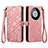 Handytasche Stand Schutzhülle Flip Leder Hülle S17D für Huawei Mate 60 Pro Rosa