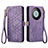 Handytasche Stand Schutzhülle Flip Leder Hülle S17D für Huawei Mate 60 Violett