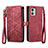 Handytasche Stand Schutzhülle Flip Leder Hülle S17D für Motorola Moto G53 5G Rot