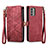 Handytasche Stand Schutzhülle Flip Leder Hülle S17D für Nokia G400 5G Rot