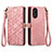 Handytasche Stand Schutzhülle Flip Leder Hülle S17D für Oppo A18 Rosa