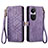 Handytasche Stand Schutzhülle Flip Leder Hülle S17D für Oppo Reno10 5G Violett