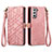 Handytasche Stand Schutzhülle Flip Leder Hülle S17D für Samsung Galaxy S21 FE 5G Rosa