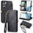 Handytasche Stand Schutzhülle Flip Leder Hülle S17D für Samsung Galaxy S22 5G