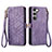 Handytasche Stand Schutzhülle Flip Leder Hülle S17D für Samsung Galaxy S22 5G Violett