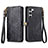 Handytasche Stand Schutzhülle Flip Leder Hülle S17D für Samsung Galaxy S22 Plus 5G Schwarz