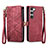 Handytasche Stand Schutzhülle Flip Leder Hülle S17D für Samsung Galaxy S23 Plus 5G Rot