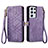 Handytasche Stand Schutzhülle Flip Leder Hülle S17D für Samsung Galaxy S24 Ultra 5G Violett