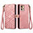 Handytasche Stand Schutzhülle Flip Leder Hülle S18D für Motorola Moto Edge 30 Pro 5G Rosa