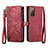 Handytasche Stand Schutzhülle Flip Leder Hülle S18D für Samsung Galaxy S20 FE 4G Rot