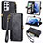 Handytasche Stand Schutzhülle Flip Leder Hülle S18D für Samsung Galaxy S22 Ultra 5G