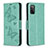Handytasche Stand Schutzhülle Flip Leder Hülle Schmetterling B01F für Samsung Galaxy A02s Grün