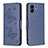 Handytasche Stand Schutzhülle Flip Leder Hülle Schmetterling B01F für Samsung Galaxy A04 4G Blau