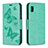 Handytasche Stand Schutzhülle Flip Leder Hülle Schmetterling B01F für Samsung Galaxy A10e Grün