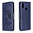 Handytasche Stand Schutzhülle Flip Leder Hülle Schmetterling B01F für Samsung Galaxy A10s Blau