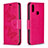 Handytasche Stand Schutzhülle Flip Leder Hülle Schmetterling B01F für Samsung Galaxy A10s Pink