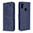 Handytasche Stand Schutzhülle Flip Leder Hülle Schmetterling B01F für Samsung Galaxy A11 Blau