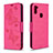 Handytasche Stand Schutzhülle Flip Leder Hülle Schmetterling B01F für Samsung Galaxy A11 Pink