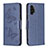 Handytasche Stand Schutzhülle Flip Leder Hülle Schmetterling B01F für Samsung Galaxy A13 4G Blau