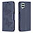 Handytasche Stand Schutzhülle Flip Leder Hülle Schmetterling B01F für Samsung Galaxy A22 4G Blau