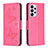 Handytasche Stand Schutzhülle Flip Leder Hülle Schmetterling B01F für Samsung Galaxy A23 4G Pink