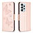 Handytasche Stand Schutzhülle Flip Leder Hülle Schmetterling B01F für Samsung Galaxy A23 4G Rosegold