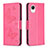 Handytasche Stand Schutzhülle Flip Leder Hülle Schmetterling B01F für Samsung Galaxy A23e 5G Pink