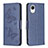 Handytasche Stand Schutzhülle Flip Leder Hülle Schmetterling B01F für Samsung Galaxy A23s Blau