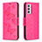 Handytasche Stand Schutzhülle Flip Leder Hülle Schmetterling B01F für Samsung Galaxy A24 4G Pink