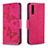 Handytasche Stand Schutzhülle Flip Leder Hülle Schmetterling B01F für Samsung Galaxy A30S Pink