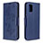 Handytasche Stand Schutzhülle Flip Leder Hülle Schmetterling B01F für Samsung Galaxy A31 Blau