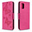 Handytasche Stand Schutzhülle Flip Leder Hülle Schmetterling B01F für Samsung Galaxy A31 Pink