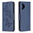 Handytasche Stand Schutzhülle Flip Leder Hülle Schmetterling B01F für Samsung Galaxy A32 4G Blau