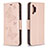 Handytasche Stand Schutzhülle Flip Leder Hülle Schmetterling B01F für Samsung Galaxy A32 4G Rosegold