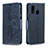 Handytasche Stand Schutzhülle Flip Leder Hülle Schmetterling B01F für Samsung Galaxy A40 Blau