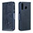 Handytasche Stand Schutzhülle Flip Leder Hülle Schmetterling B01F für Samsung Galaxy A40s Blau