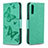 Handytasche Stand Schutzhülle Flip Leder Hülle Schmetterling B01F für Samsung Galaxy A70S Grün