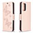 Handytasche Stand Schutzhülle Flip Leder Hülle Schmetterling B01F für Samsung Galaxy A72 4G Rosegold