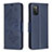 Handytasche Stand Schutzhülle Flip Leder Hülle Schmetterling B01F für Samsung Galaxy F02S SM-E025F Blau