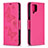 Handytasche Stand Schutzhülle Flip Leder Hülle Schmetterling B01F für Samsung Galaxy F12 Pink