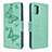 Handytasche Stand Schutzhülle Flip Leder Hülle Schmetterling B01F für Samsung Galaxy M40S Grün