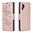 Handytasche Stand Schutzhülle Flip Leder Hülle Schmetterling B01F für Samsung Galaxy Note 10 Plus 5G Rosegold