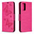 Handytasche Stand Schutzhülle Flip Leder Hülle Schmetterling B01F für Samsung Galaxy Note 20 5G Pink